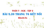 Bài 9.20 trang 76 Toán 7 Kết nối tri thức Tập 2